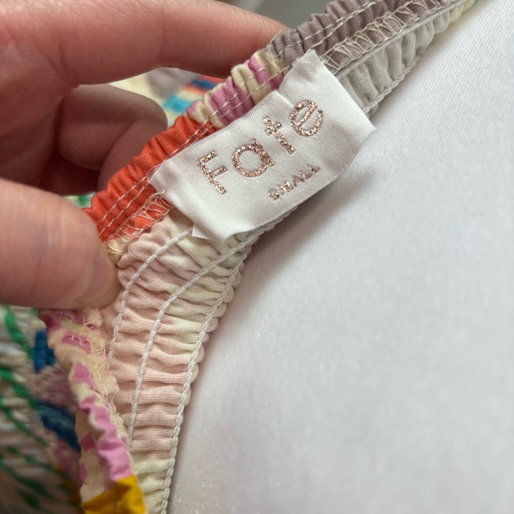 Fate Multicolor Patterned Smocked Sleeveless Midi… - image 4